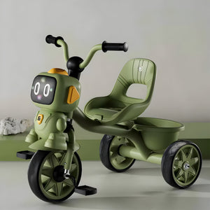 Robo Face Tricycle for Kids (2–5 Yrs) – Music, Lights & Storage Basket - [UAE]