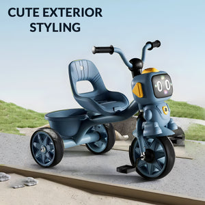 Robo Face Tricycle for Kids (2–5 Yrs) – Music, Lights & Storage Basket - [UAE]