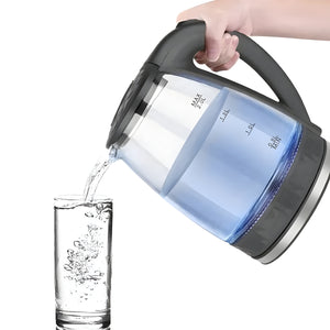 1500W Electric Glass Kettle – 2L Fast Boil, Ultra-Quiet, LED Indicator, Auto Shut-Off