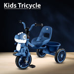 Dinosaur Face Tricycle for Kids (2–5 Yrs) – Music, Lights & Rear Basket – Toddler Cycle for Boys & Girls - [UAE]