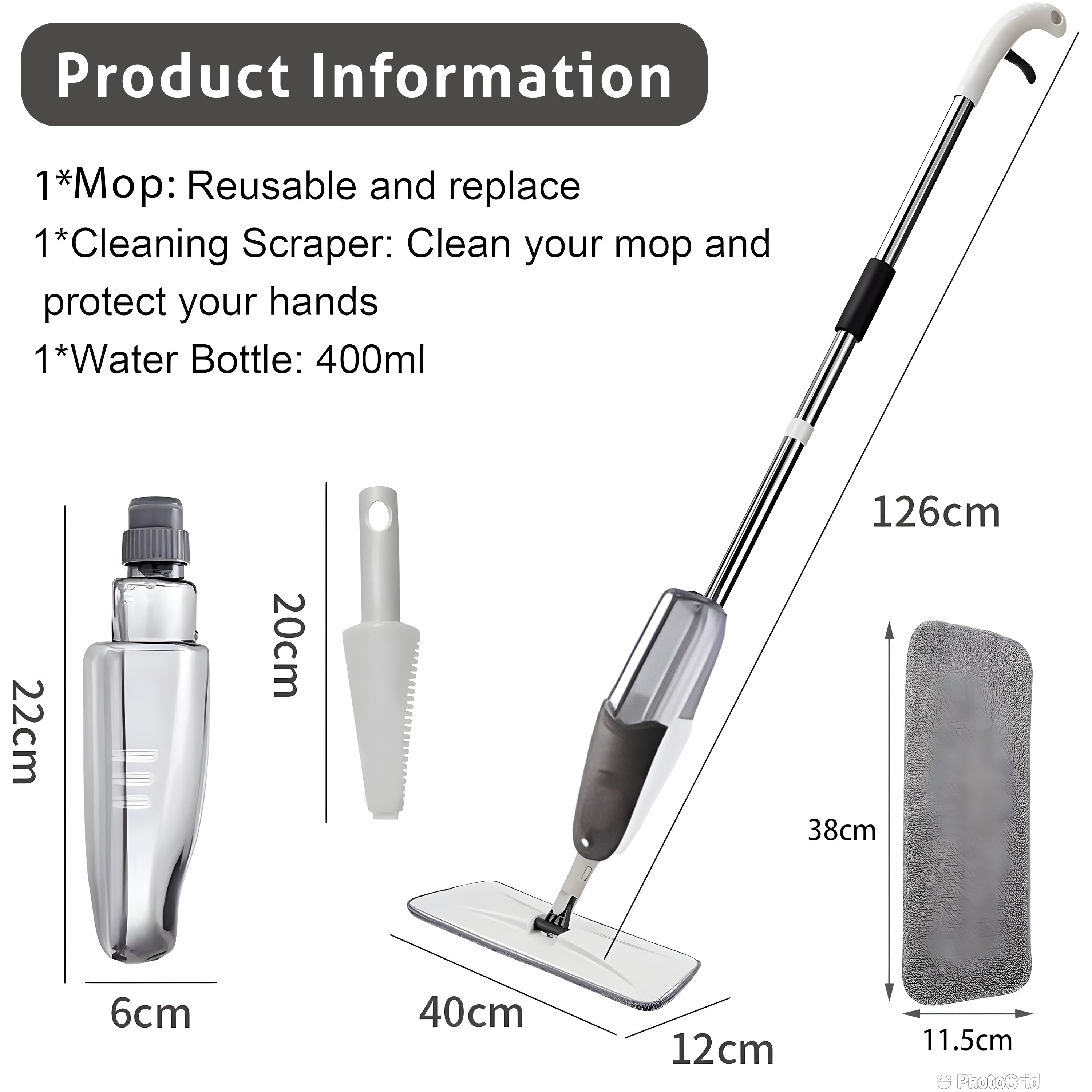 Spray Mop with Reusable Pad - ممسحة الرش - My Store