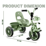 Dinosaur Face Tricycle for Kids (2–5 Yrs) – Music, Lights & Rear Basket – Toddler Cycle for Boys & Girls - [UAE]