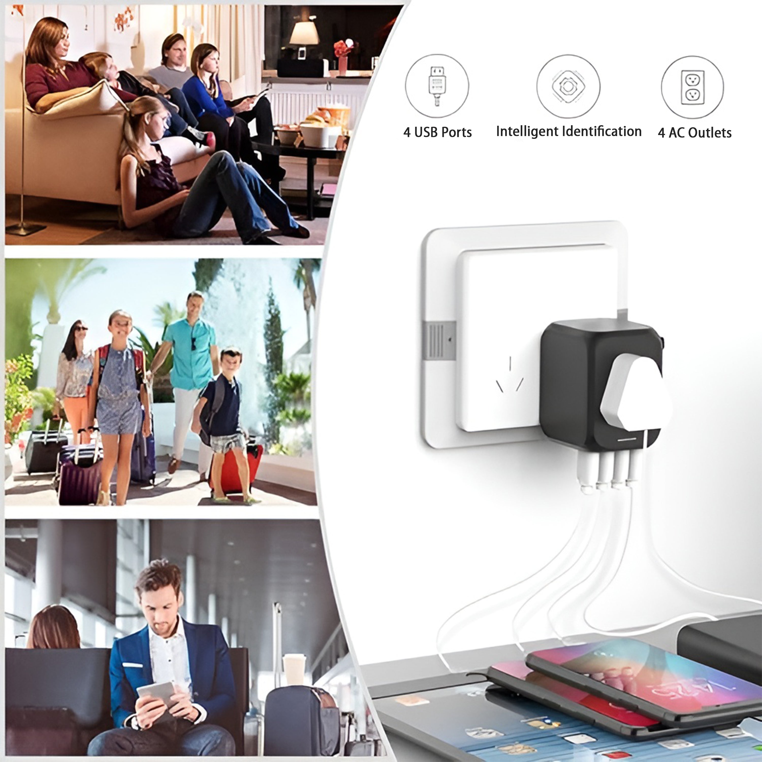 Universal Travel Adapter with USB & Type-C – Worldwide All-in-One Power Plug