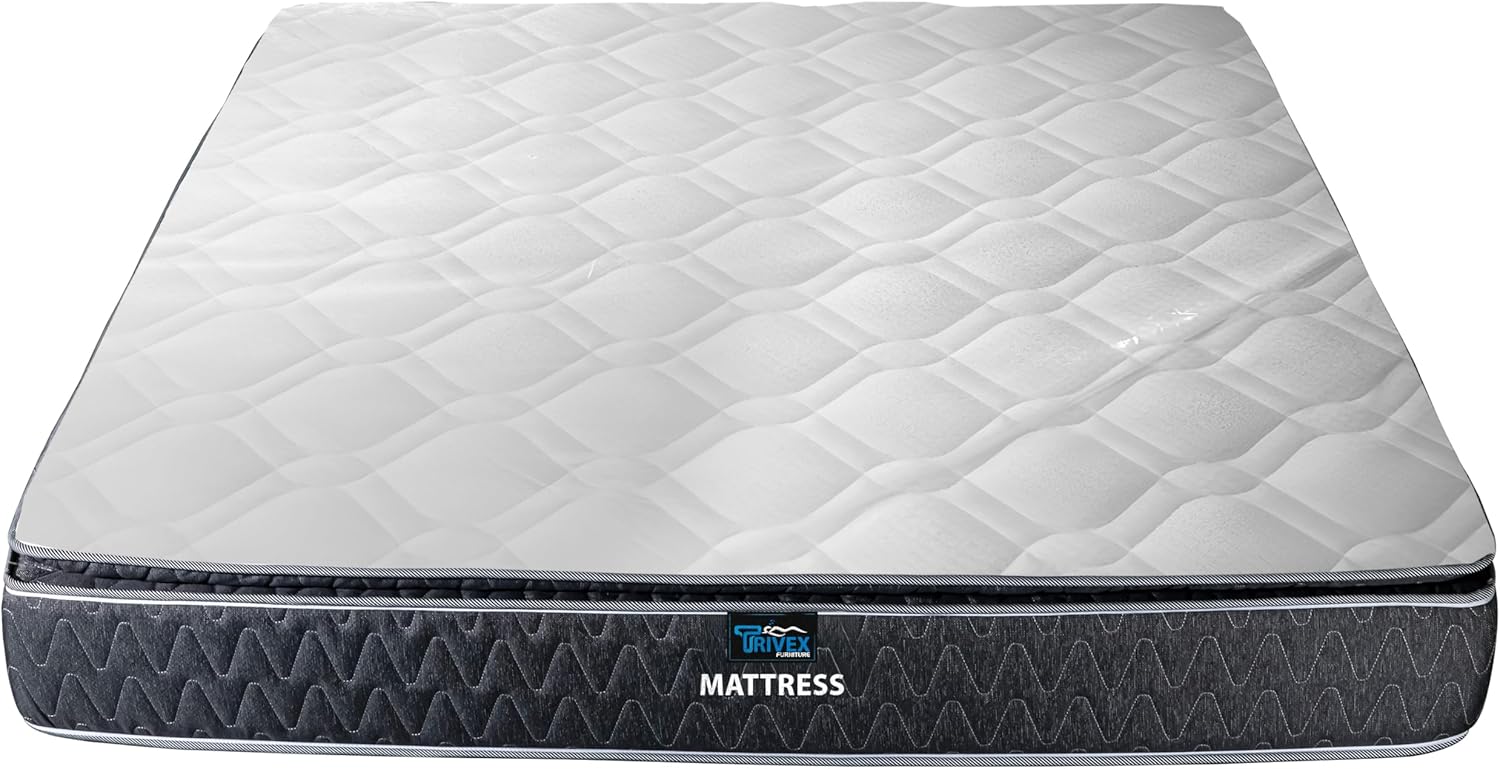 Trivex King Size Pillow Top Mattress with 27cm Thickness, Bonnell Springs & Memory Foam for Superior Support, Healthy Spinal Alignment, Refreshing Sleep, 3-Year Warranty (180 x 200 x 27) - [UAE]