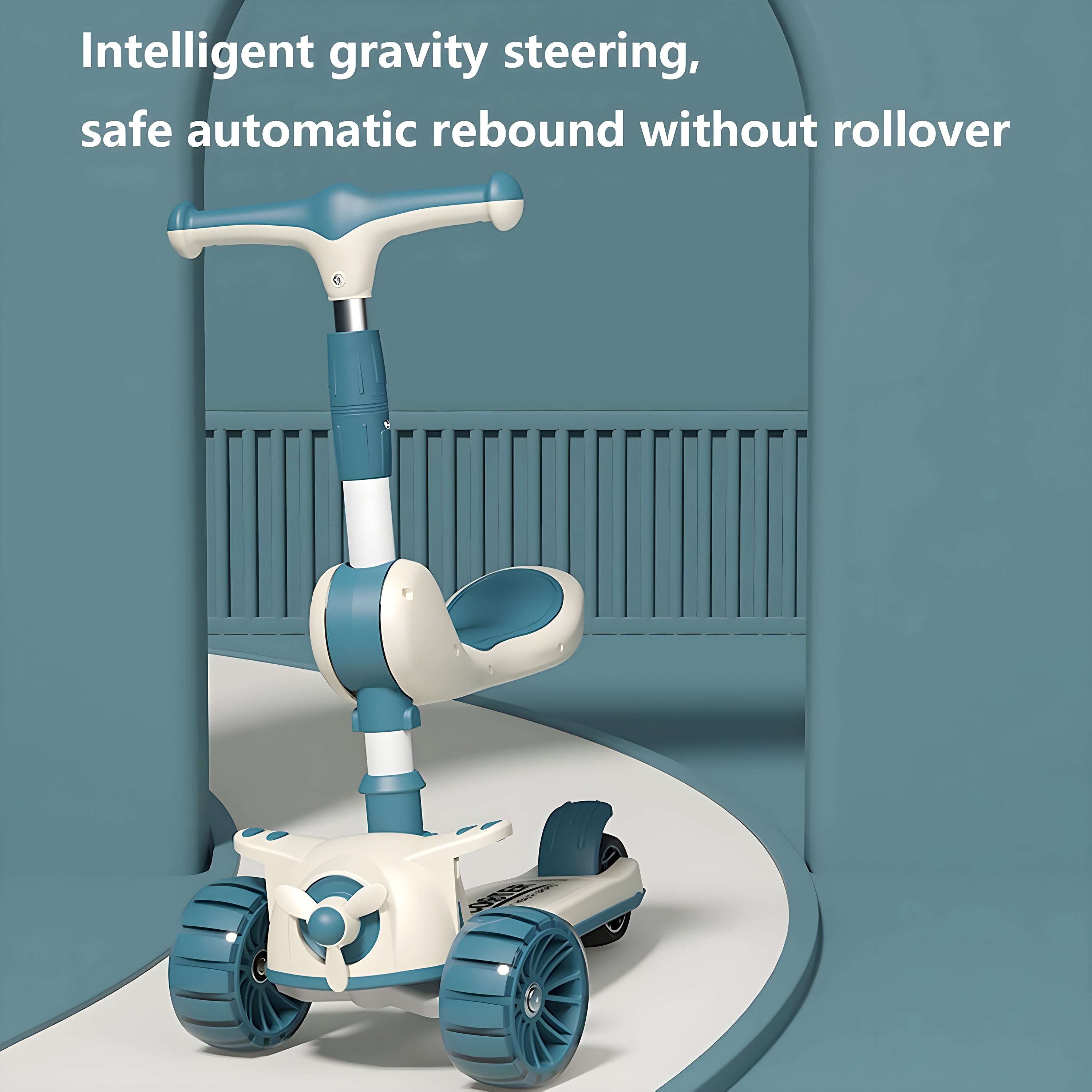 Kids 3-Wheel Scooter: Foldable 2-in-1 Sit/Stand | LED Wheels | Adjustable | Ages 3+ - [UAE]