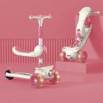 Kids 3-Wheel Scooter: Foldable 2-in-1 Sit/Stand | LED Wheels | Adjustable | Ages 3+ - [UAE]